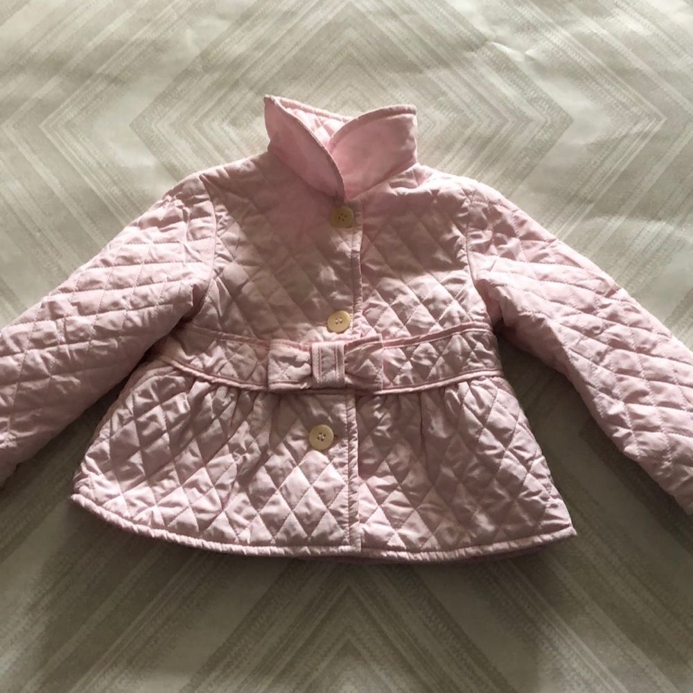 il gufo Pink Quilted Baby Girl Jacket
